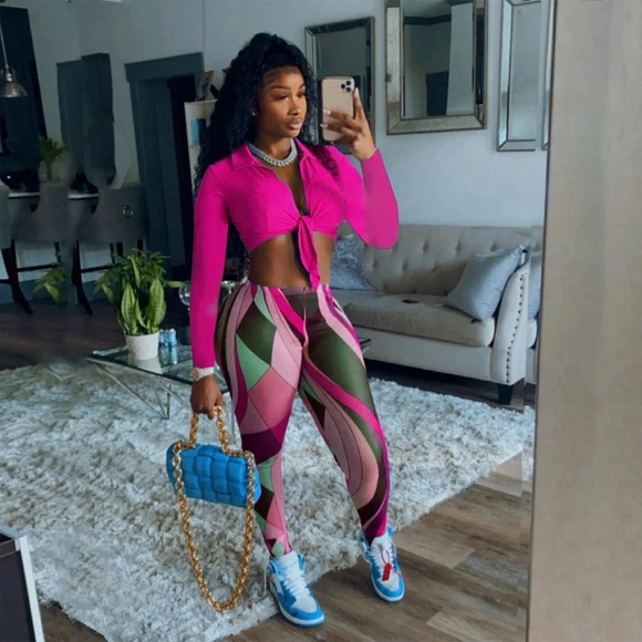 Tye me up top & Striped Leggings - Picture 5 of 13